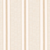 Ipala Stripe Vinyl wallpaper in Bisque by Schumacher, a high-performance Type II vinyl wallcovering with a multi-width stripe pattern, shown in a bathroom interior.