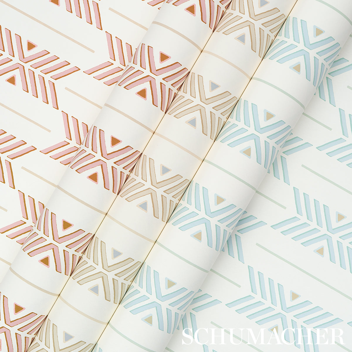 Quiver Sesame by A Rum Fellow Modern Chevron Stripe Wallpaper – Schumacher 5015810