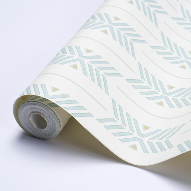 Quiver Haze by A Rum Fellow Modern Chevron Stripe Wallpaper – Schumacher 5015811