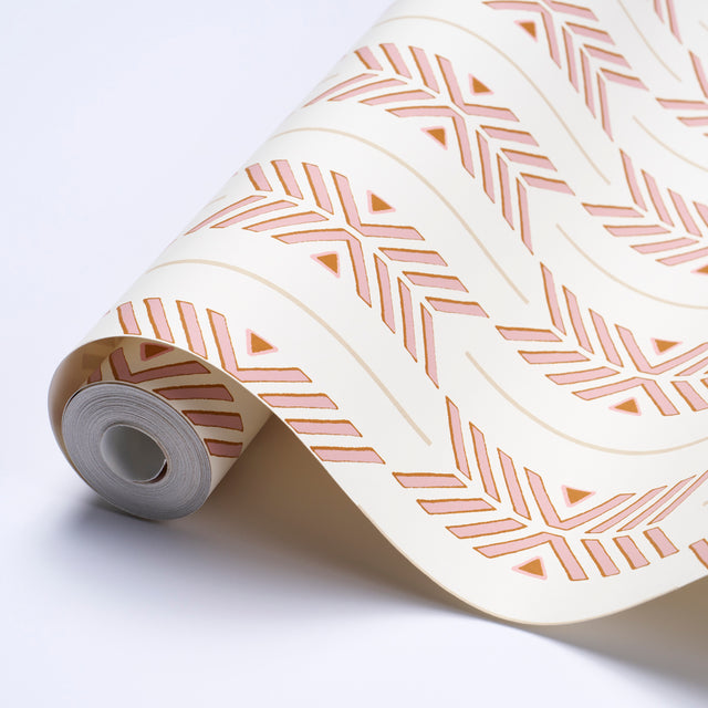 Quiver Sunset by A Rum Fellow Modern Chevron Stripe Wallpaper – Schumacher 5015812