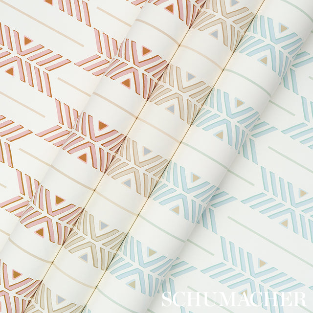 Quiver Sunset by A Rum Fellow Modern Chevron Stripe Wallpaper – Schumacher 5015812