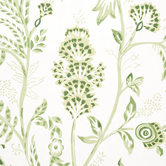 Chinoiserie Grande Panel Set Leaf Green by Mark D. Sikes Botanical Wall Mural – Schumacher 5015821