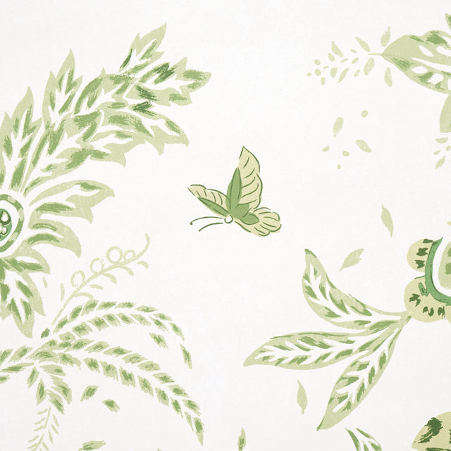 Chinoiserie Grande Panel Set Leaf Green by Mark D. Sikes Botanical Wall Mural – Schumacher 5015821