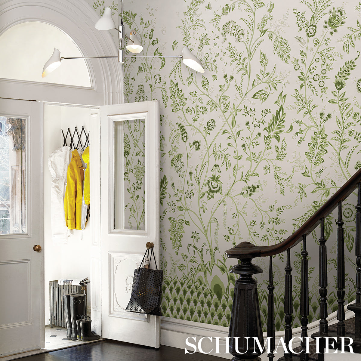 Chinoiserie Grande Panel Set Leaf Green by Mark D. Sikes Botanical Wall Mural – Schumacher 5015821