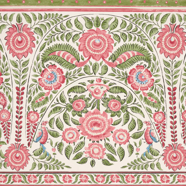 Montecito Panel Set Red by Mark D. Sikes Paisley Floral Medallion Wallcovering – Schumacher 5015831