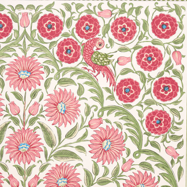 Montecito Panel Set Red by Mark D. Sikes Paisley Floral Medallion Wallcovering – Schumacher 5015831