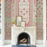 Montecito Panel Set Red by Mark D. Sikes Paisley Floral Medallion Wallcovering – Schumacher 5015831