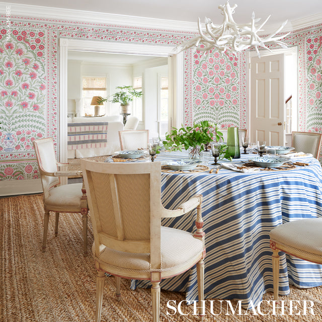 Montecito Panel Set Red by Mark D. Sikes Paisley Floral Medallion Wallcovering – Schumacher 5015831