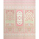 Montecito Panel Set by Mark D. Sikes for Schumacher. Large-scale, intricate paisley, floral, and medallion wallcovering in red and green on uncoated nonwoven.