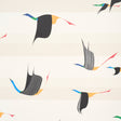 Flying West wallpaper by Peg Norriss for Schumacher, featuring stylized cranes in flight on a neutral background.