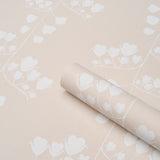 Bleeding Hearts Neutral by Peg Norriss Contemporary Floral Wallpaper – Schumacher 5015860