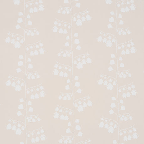 Bleeding Hearts wallpaper by Peg Norriss for Schumacher, featuring a delicate neutral floral motif in a contemporary style.