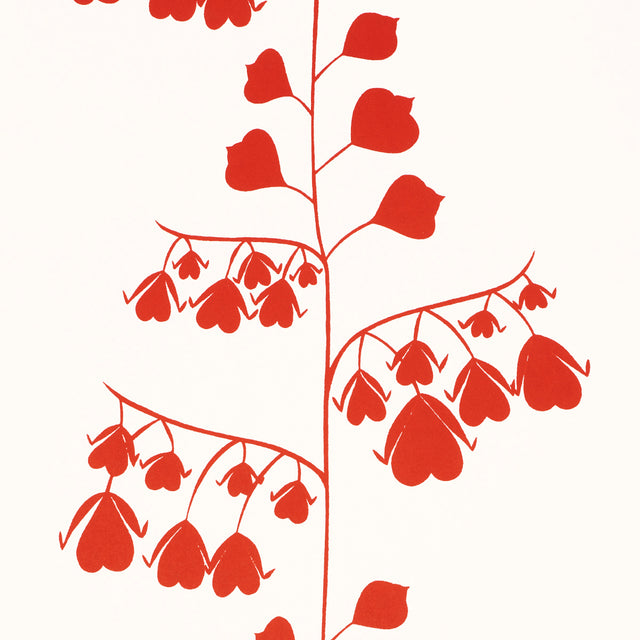 Bleeding Hearts Red by Peg Norriss Floral Wallpaper – Schumacher 5015861