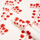 Bleeding Hearts Red by Peg Norriss Floral Wallpaper – Schumacher 5015861