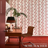Bleeding Hearts Red by Peg Norriss Floral Wallpaper – Schumacher 5015861