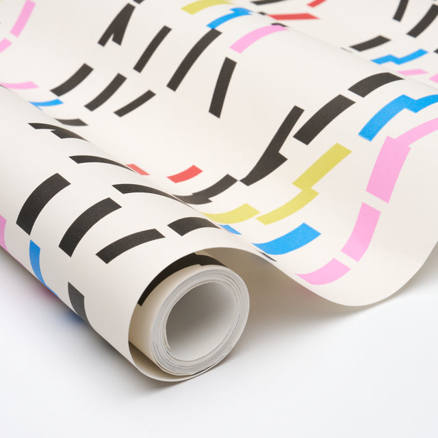 Confetti Multicolor Abstract Stripe Wallpaper by Peg Norriss – Schumacher 5015870