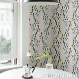 Confetti Multicolor Abstract Stripe Wallpaper by Peg Norriss – Schumacher 5015870
