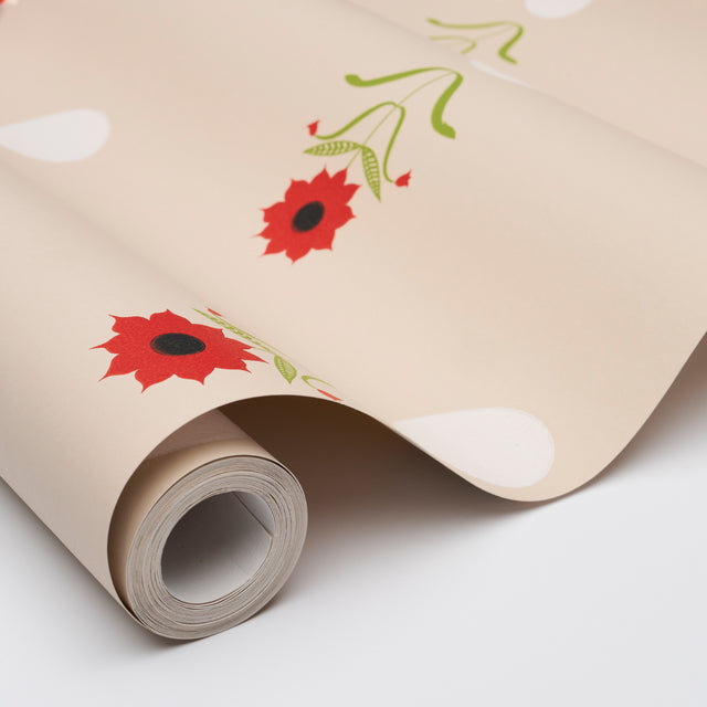 Forget Me Dots Neutral by Peg Norriss Abstract Floral Wallpaper – Schumacher 5015880