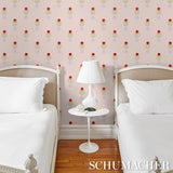 Forget Me Dots Pink by Peg Norriss Modern Geometric Floral Wallpaper – Schumacher 5015881
