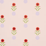 Forget Me Dots wallpaper in pink by Peg Norriss for Schumacher, featuring playful abstract floral and dot motifs.