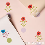 Forget Me Dots Blue & Plum by Schumacher Playful Abstract Floral Wallpaper – Schumacher 5015882