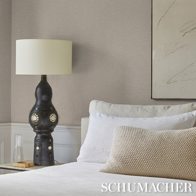 Linen Plissé Alabaster by Schumacher Luxury Organic Texture Wallcovering – Schumacher 5015891