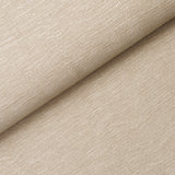 Linen Plissé Wallcovering in Alabaster by Schumacher, shown in close-up and installed in a modern bedroom setting.