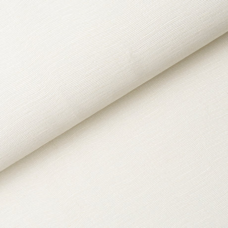 Linen Plissé Wallcovering in Ivory by Schumacher, featuring a puckered linen texture and elegant organic look.