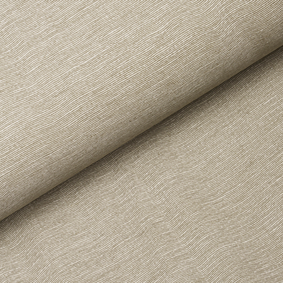 Linen Plissé Wallcovering in Natural by Schumacher, a luxurious textured wallpaper with an organic, undulating weave.