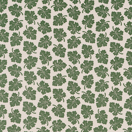 Olive by Rita Konig for Schumacher - green leaf motif gravure-printed wallpaper in a classic, small-scale botanical pattern.