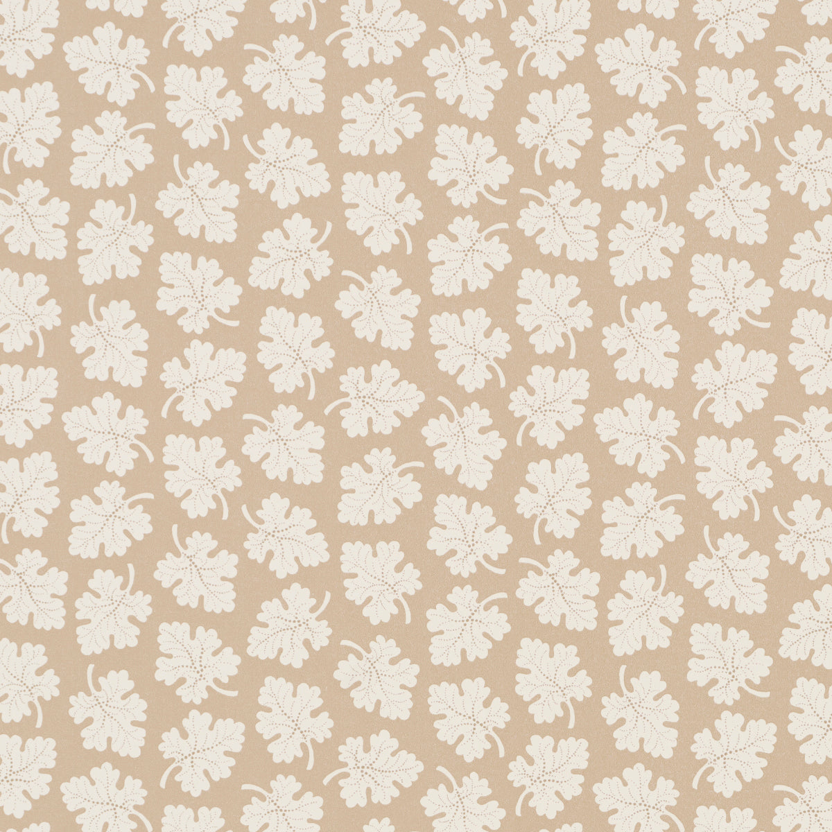 Olive by Rita Konig for Schumacher - neutral small-scale leaf motif gravure-printed wallpaper in a classic, understated style.