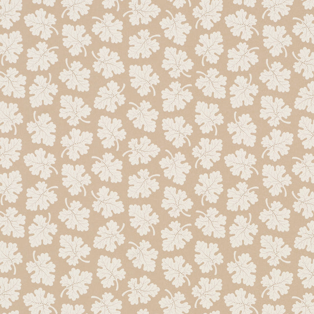 Olive by Rita Konig for Schumacher - neutral small-scale leaf motif gravure-printed wallpaper in a classic, understated style.