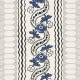 Serena Stripe Blue by Rita Konig Floral Stripe Wallpaper – Schumacher 5015930