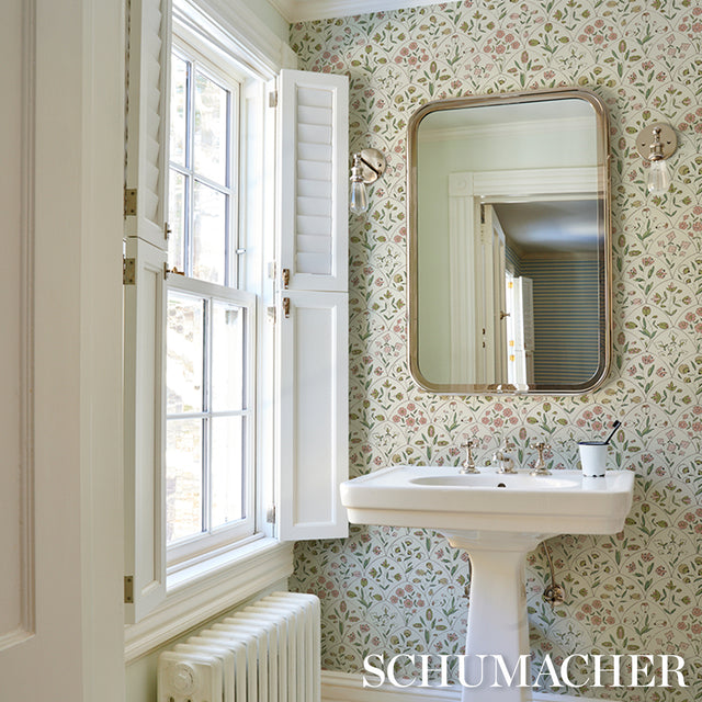 Frances Scallop Floral Petal by Schumacher Pink Floral Wallpaper – Schumacher 5015960