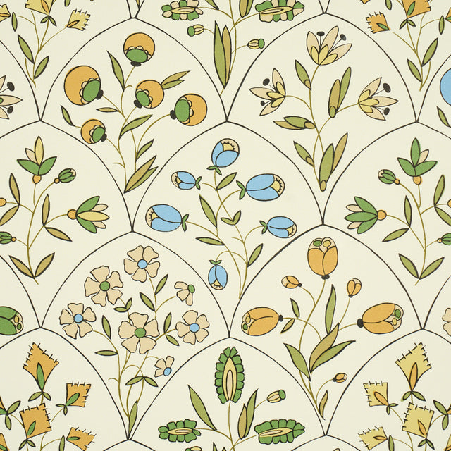 Frances Scallop Floral Wallpaper Document Schumacher – 5015961