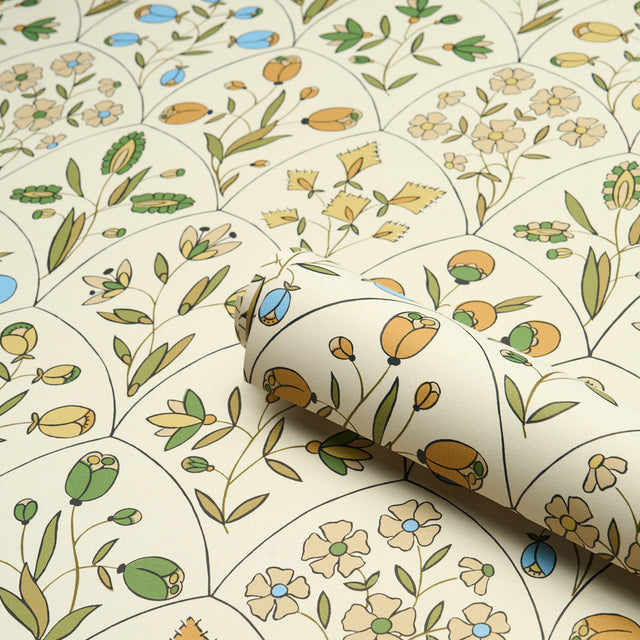 Frances Scallop Floral Wallpaper Document Schumacher – 5015961