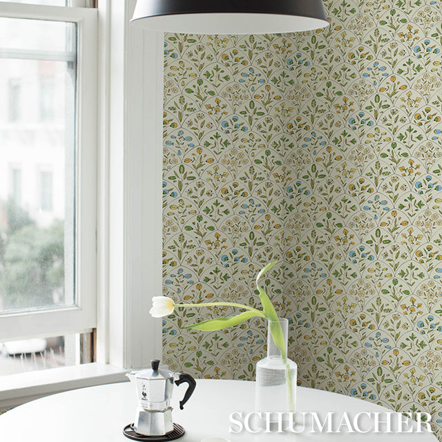 Frances Scallop Floral Wallpaper Document Schumacher – 5015961