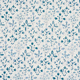 Frances Scallop Floral wallpaper in blue, featuring a playful scallop and floral pattern by Schumacher.