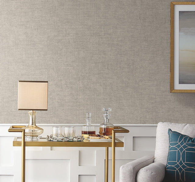 Tabby Weave Texture Grey Wallpaper