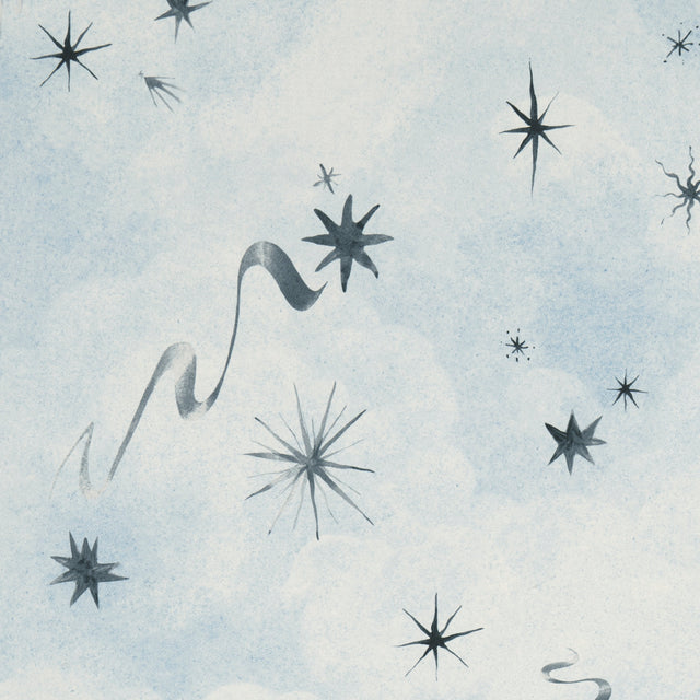Luminaries Clear Blue by Backdrop x Xavier Donnelly Celestial Cloud Wallpaper – Schumacher 5016010
