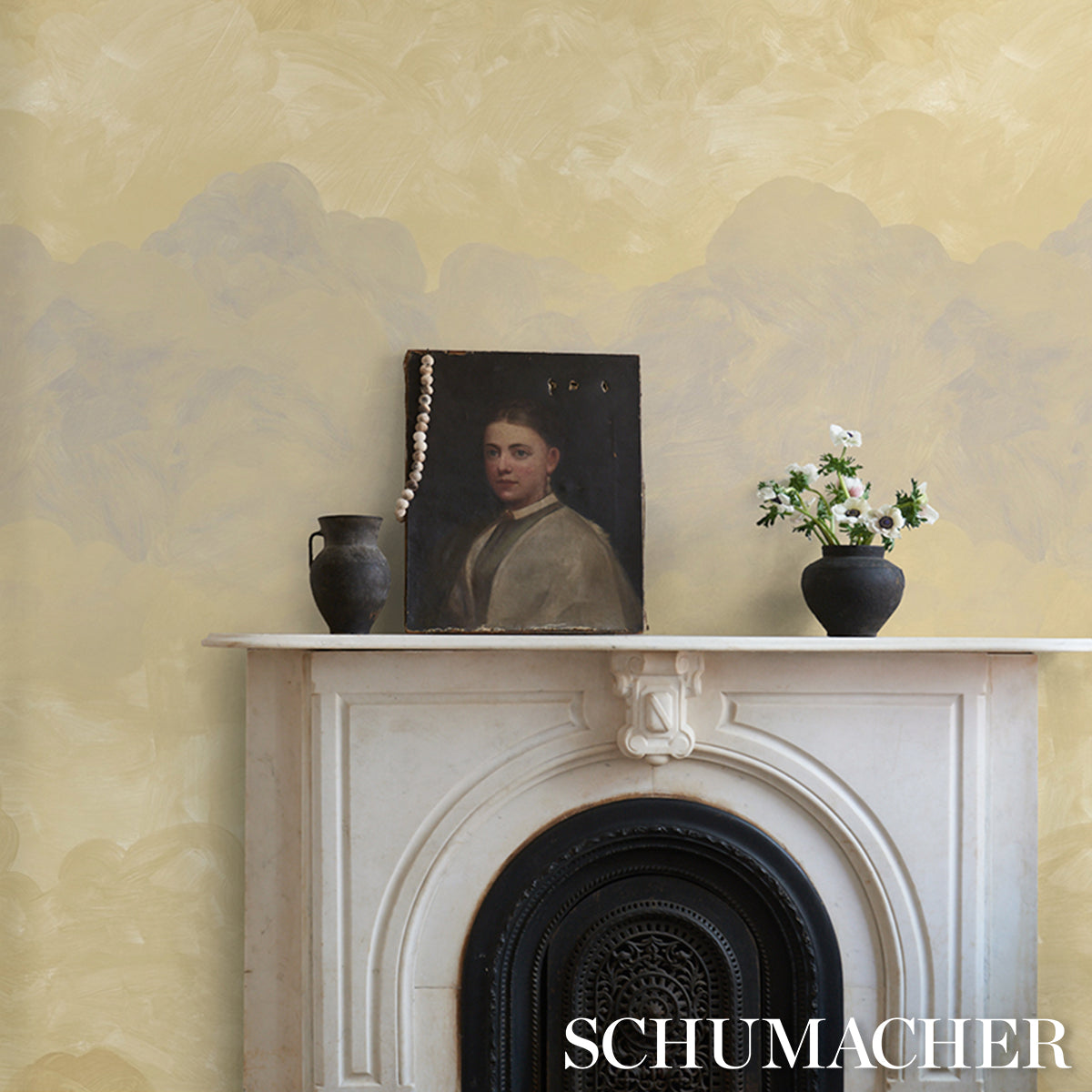 Painted Sky Sunbeam by Backdrop x Xavier Donnelly Wide-Width Wallpaper – Schumacher 5016020