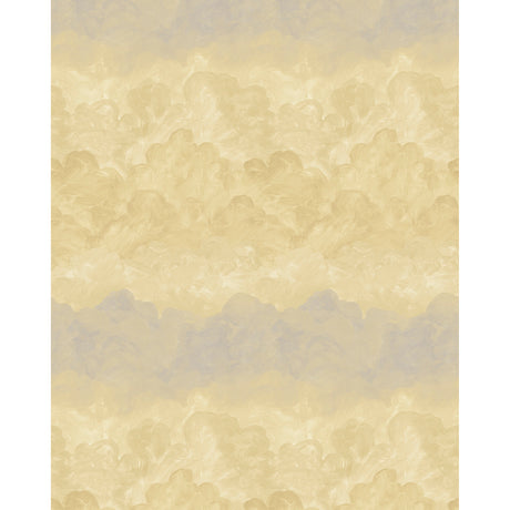 Painted Sky Sunbeam wallpaper by Backdrop x Xavier Donnelly for Schumacher, featuring a hand-painted cloudscape in soft yellow and cream tones.