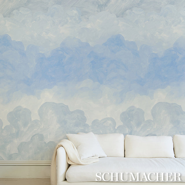 Painted Sky Clear Blue by Backdrop x Xavier Donnelly Digital Wall Mural – Schumacher 5016021