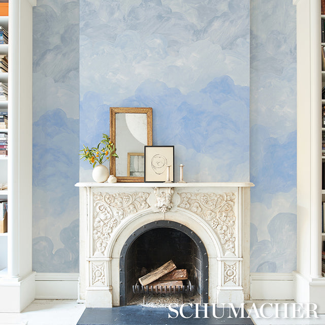 Painted Sky Clear Blue by Backdrop x Xavier Donnelly Digital Wall Mural – Schumacher 5016021