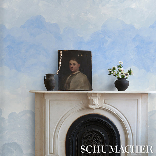Painted Sky Clear Blue by Backdrop x Xavier Donnelly Digital Wall Mural – Schumacher 5016021