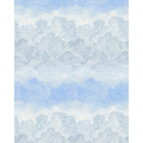 Painted Sky wallpaper by Backdrop x Xavier Donnelly for Schumacher, featuring a hand-painted cloudscape in clear blue tones.