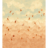 Ascendance 3 Panel Set by Backdrop x Xavier Donnelly for Schumacher, dusk colorway, mythological figures and clouds mural wallpaper