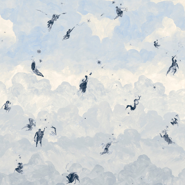 Ascendance 3 Panel Set Clear Blue by Backdrop x Xavier Donnelly Cloudscape Mural Wallpaper – Schumacher 5016032
