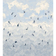 Ascendance 3 Panel Set wallpaper by Schumacher featuring a dreamy cloudscape with mythological figures and celestial motifs in clear blue.