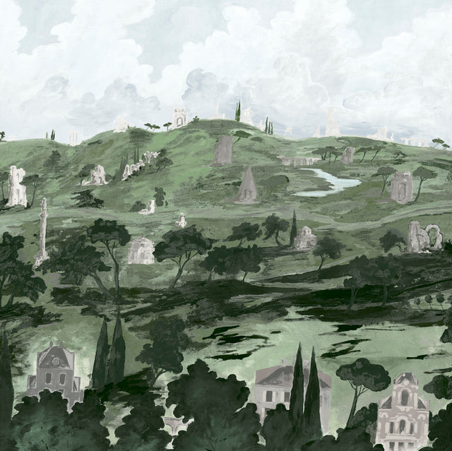 Appian Way 4 Panel Set Fog by Backdrop x Xavier Donnelly Scenic Wall Mural – Schumacher 5016041